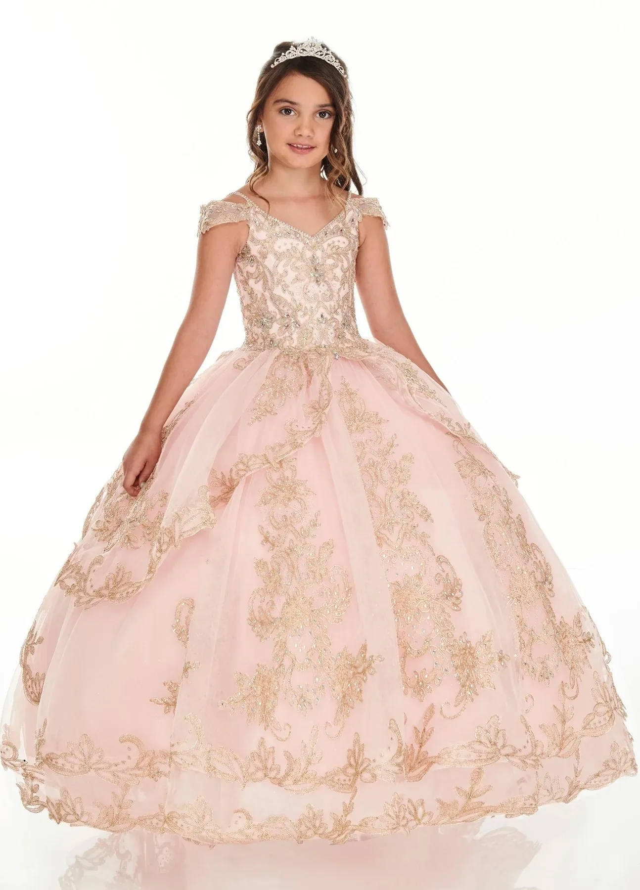 Pink Mini Quinceanera Dresses Mexican Ball Gown Tulle Appliques Flower Girl Dresses For Weddings Pageant Dresses Kids Baby