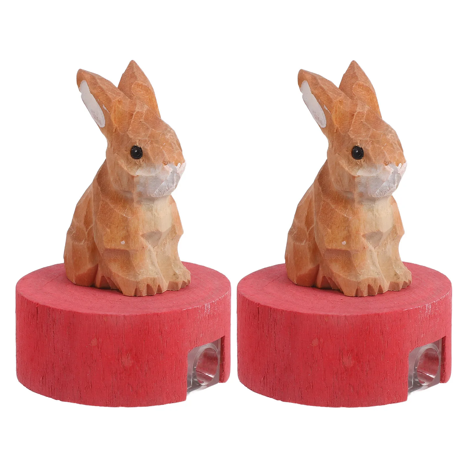 

2Pcs Cute Rabbit Pencil Sharpener Wooden Manual Handheld Sharpener for Students Artists Portable Kawaii Stationery Supplies