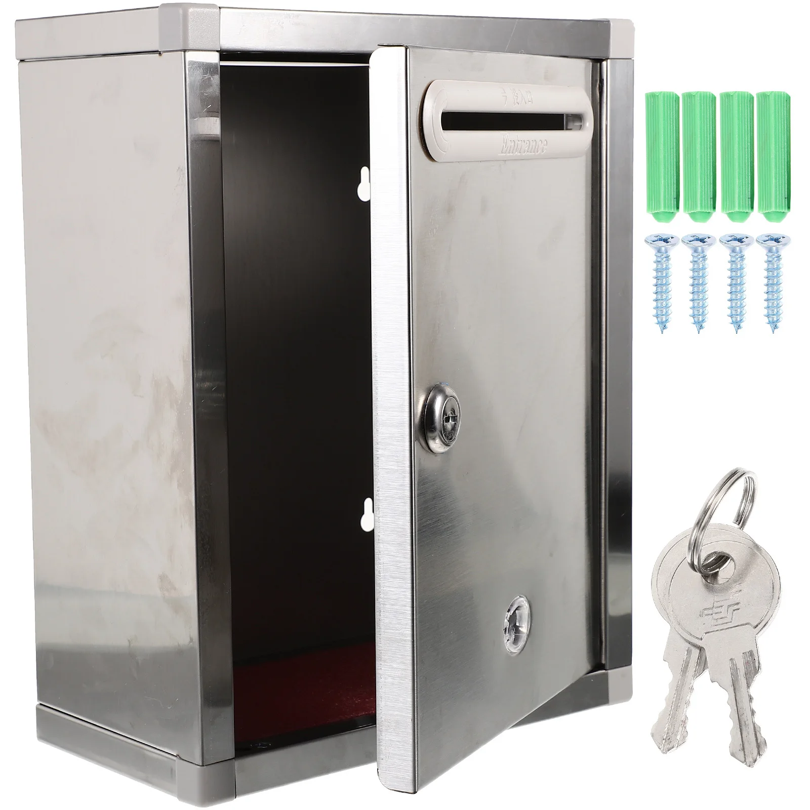 

1Pcs Rust-Proof Stainless Steel Letter Box Wall Mount Mailbox Decorative Post Box for Solid Doors Outdoor Rust-Proof Mailbox