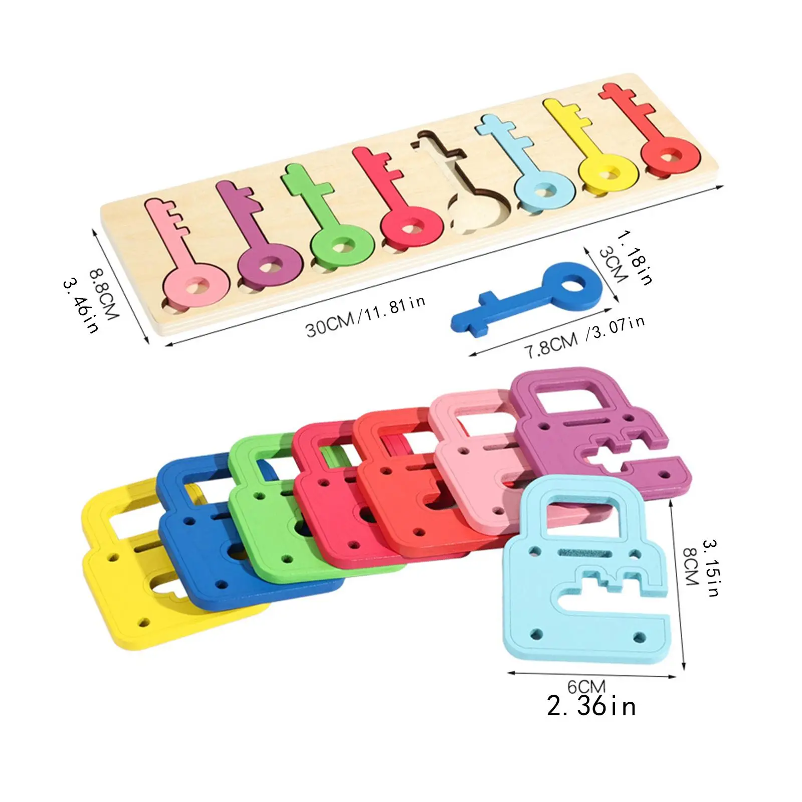 Serrature e chiavi in legno Giocattoli Abilità motorie fini Forma di giocattolo educativo per l'apprendimento