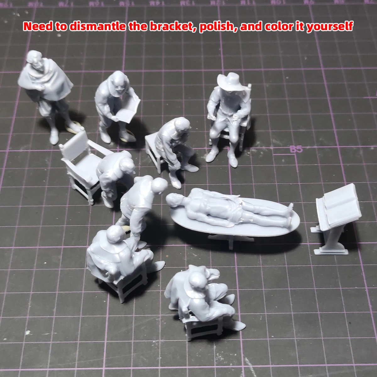 1/35 1/43 1/48 1/64 1/72 1/87 Modellbausatz 3D-Harz-Miniatur-Soldatenfiguren Diorama Unbemalt Niederländische Anatomie-Stunde DIY – Detail 2