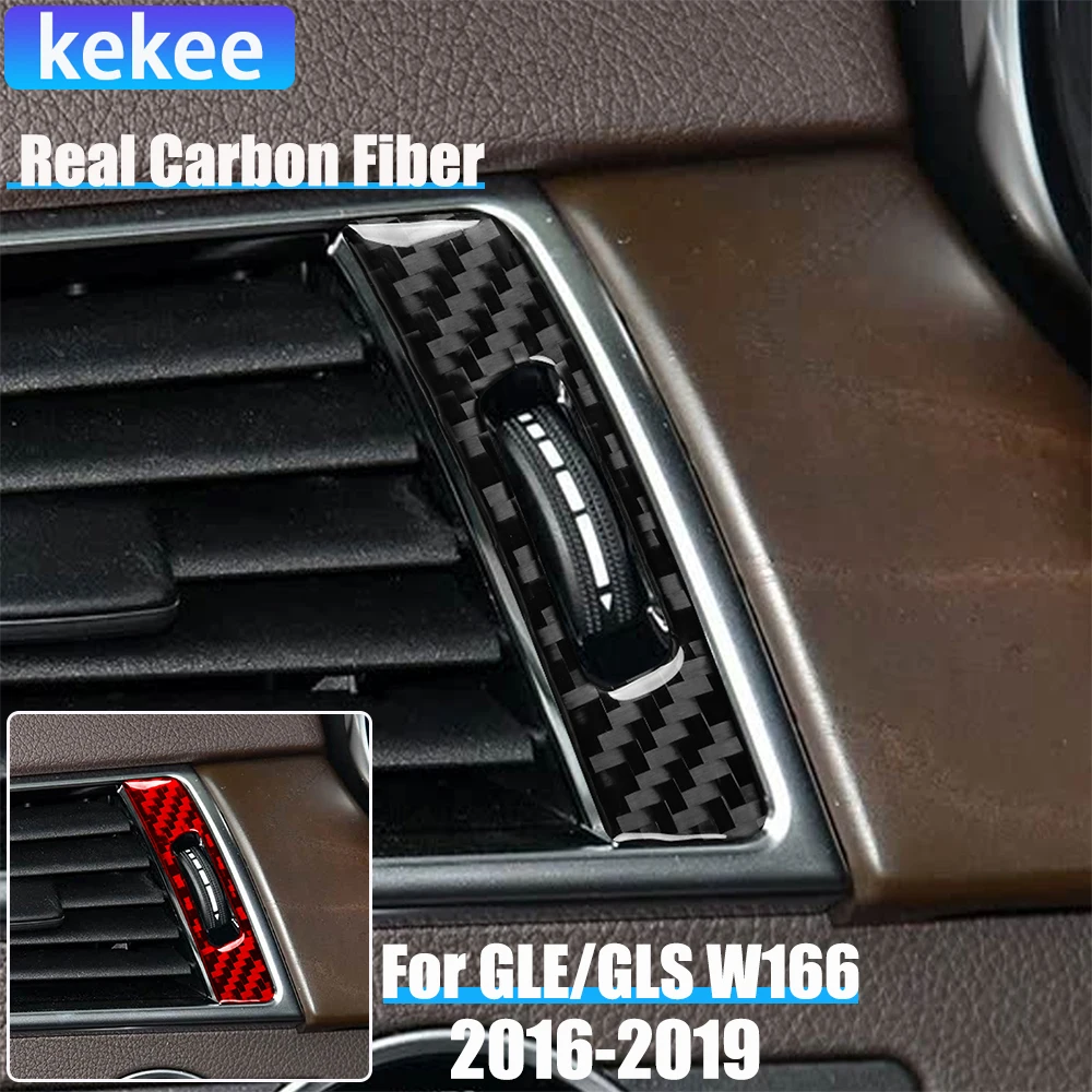 

Real Carbon Fiber Car Accessories Climate Adjustment Trim Cover Soft Sticker For Mercedes-Benz W166 GLE/GLS 2016 2017 2018 2019