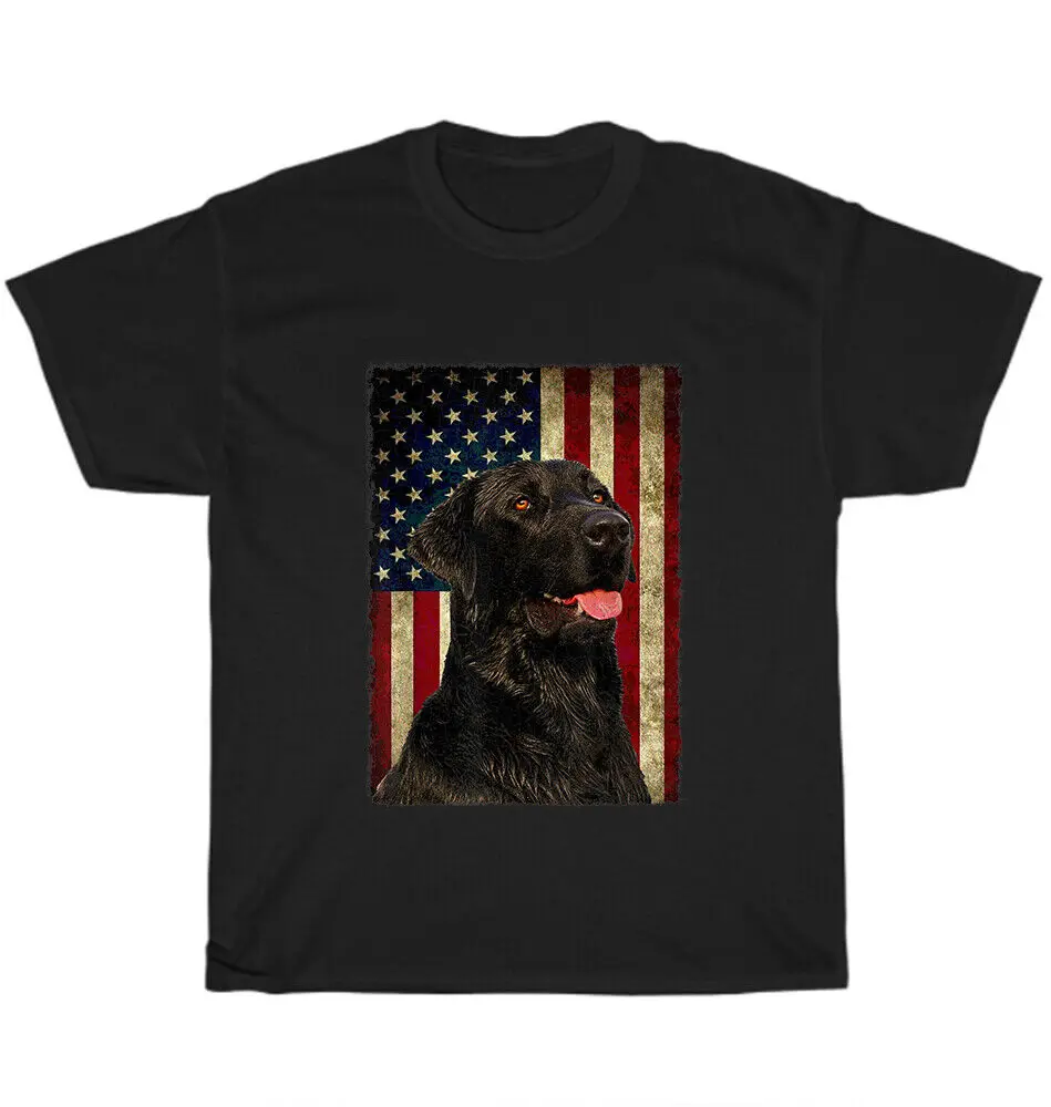 

Black Labrador American USA Flag Lab Dog Pet Lover Duck Hunter T-Shirt Unisex