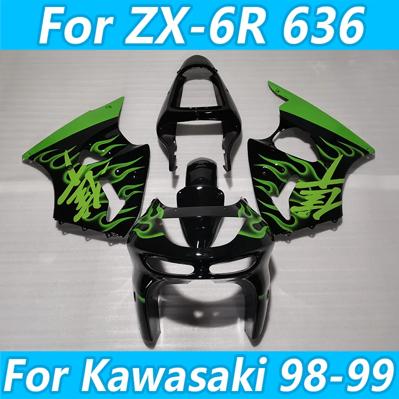 

Комплект обтекателей для мотоцикла из АБС-пластика для KAWASAKI ZX6R 1998 1999, комплекты пластиковых обтекателей для кузова ZX-6R 98 99, обтекатель корпуса