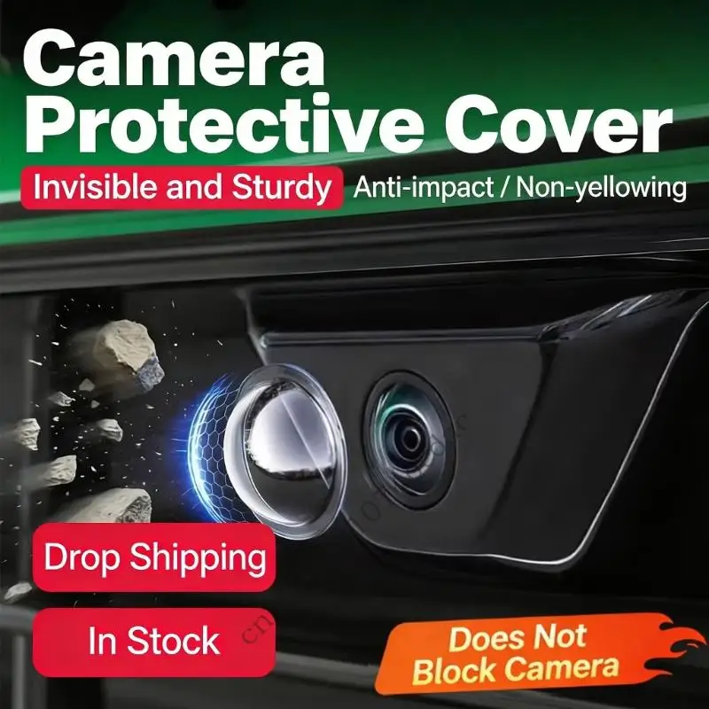 2/4/6pcs Car Camera Cover With Multilayer Optical Keep Lens Clean And Water Drop Easy Installation