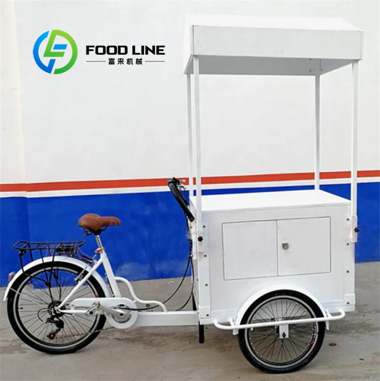 Hand Push Ice Cream Vending Cart Light Duty Mobile Dessert Vehicle For Urban Street Tourist Area And Open Air Commercial Space