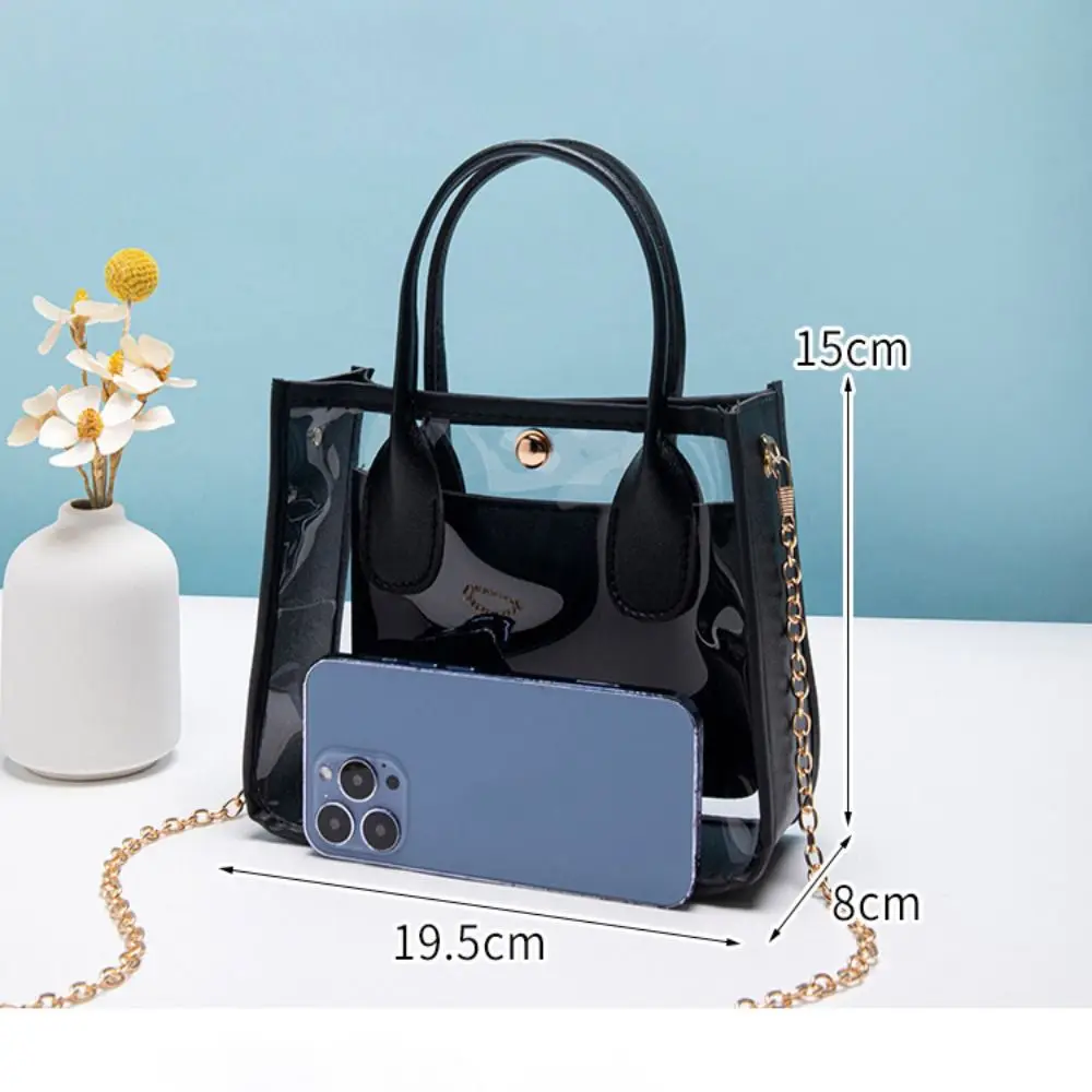 Internet Celebrity Popular Transparent Jelly Handbag Trendy Small Fresh and Fashionable Versatile Chain Crossbody Bag