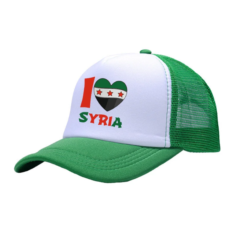 الرجال النساء سوريا العلم قبعات قبعة بيسبول الموضة Snapback قبعات قبعة سائق شاحنة عامل قبعة قابل للتعديل قبعات للحماية من الشمس الصيف