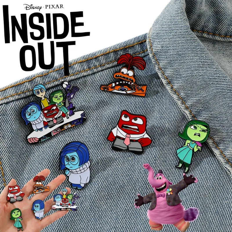 

Disney Inside Out 2 Metal Brooches Cute Cartoon Children Clothes Backpack Decoration Anime Figure Enamel Pin Accessory Kids Gift