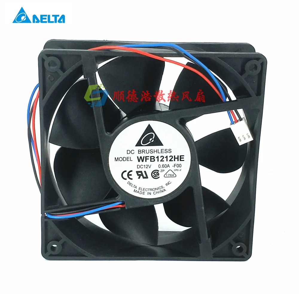 

Delta Electronics WFB1212HE F00 DC 12V 0.60A 120x120x38mm 3-Wire Server Cooling Fan