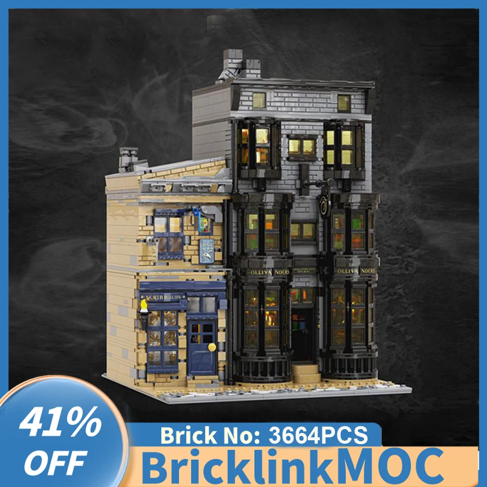 NEW 3664PCS magic Movie Harrying Modular Ollivanders and Scribbulus model creative ideas Child Toy birthday Gift Building blocks