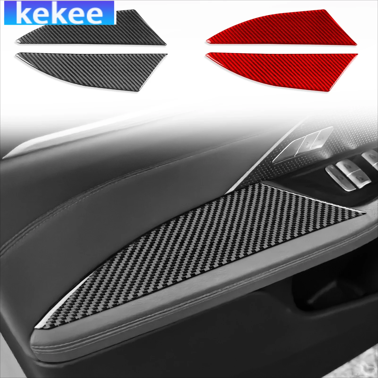 

For BMW 4 Series G22 G23 G26 2021-2024 Carbon Fiber Front Door Armrest Handle Interior Car Accessories Cover Stickers Auto Trim