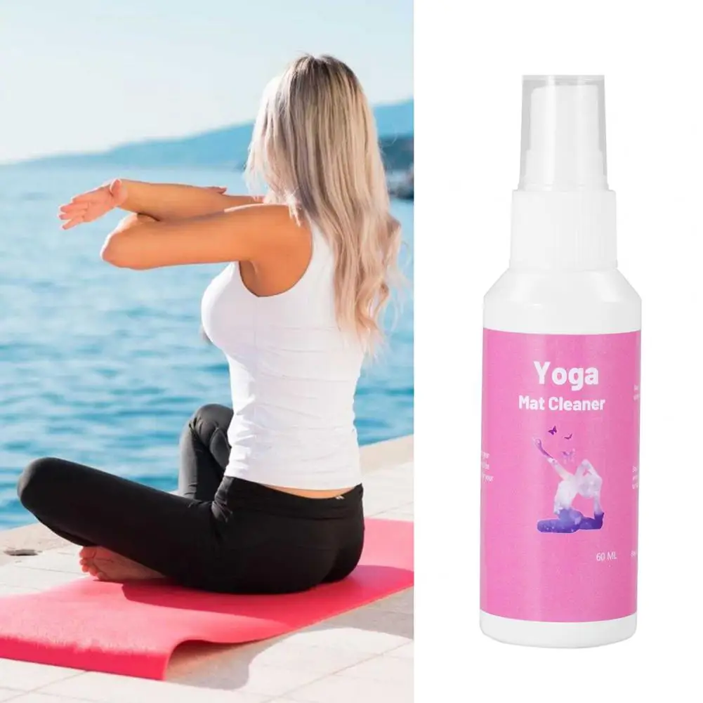 60ML Yoga Mat Cleaner Spray Portable Sweat Stain Removal Home Gym Fitness Pad Cleaning Liquid Detergent Yoga Enthusiasts Gift