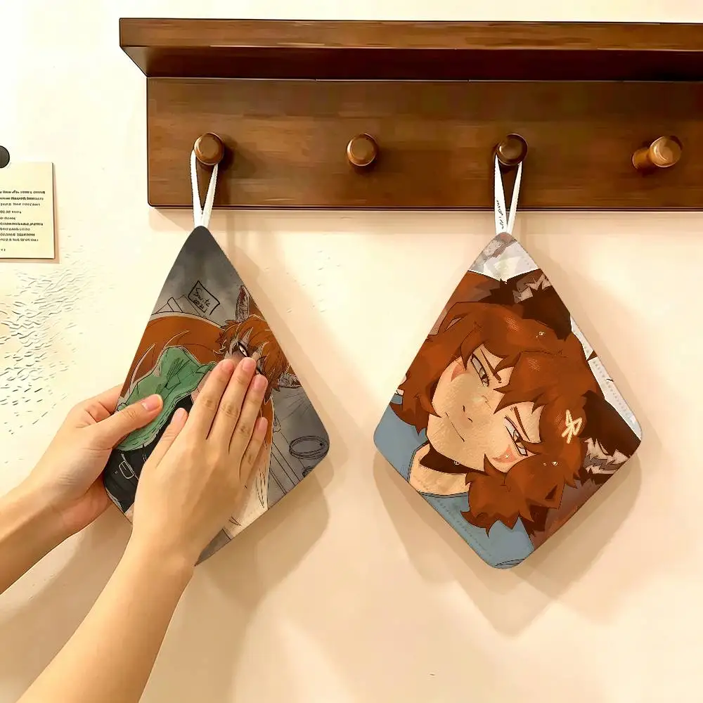 BTD Ren hana Fun Meme Hanging Polyester Cotton Towel, Reusable Hand Wiping Cloth, Wear Resistant for Home Kitchen Sink