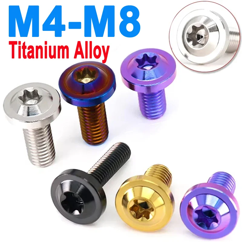 1Pcs Titanium Ti Bolt M4 M5 M6 M8 Length10/15/20/25/30/35/40/45/50/55/60mm Truss Head Torx Screw For Part Modification Fasteners