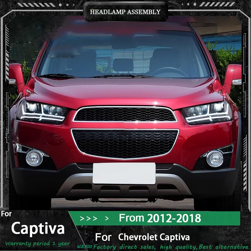 

Автомобильные светодиодные фары для Chevrolet Captiva Chevy 2012 2013 2014 2015 2016 2017-2018 DRL, указатель поворота, проектор, фары в сборе