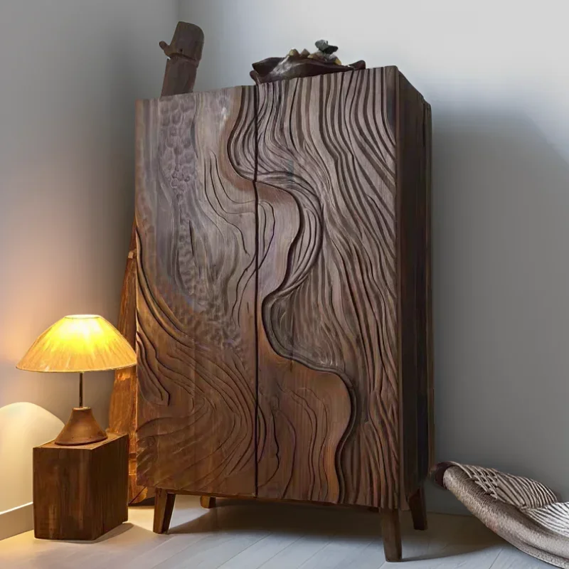 A   All solid wood integrated door cabinet advanced storage locker