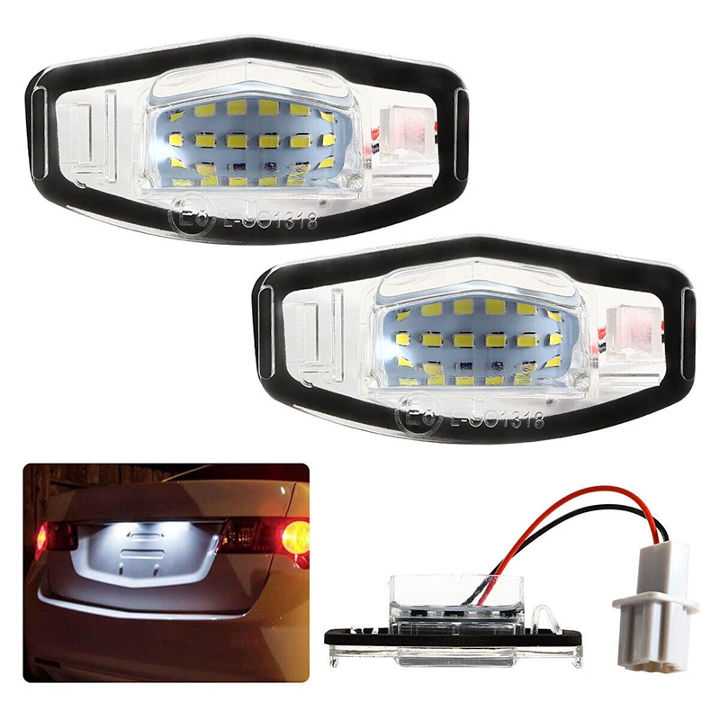 

2Pcs Car 6000K white License Plate Light LED For Honda Civic Accord Acura MDX RL TL TSX RDX ILX License Plate Lights 12V