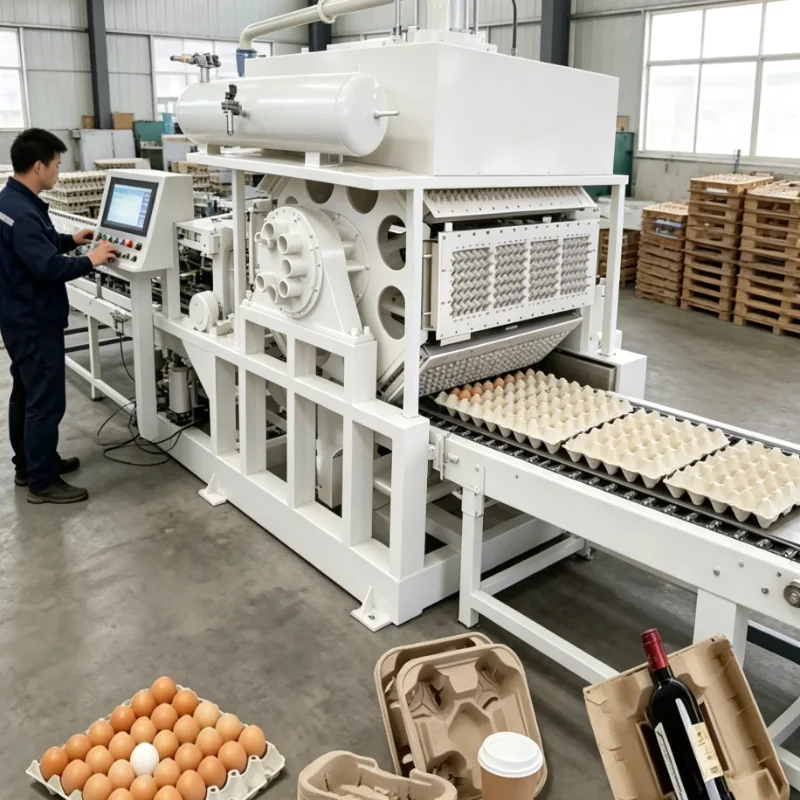 Customized 3000Pcs/H Industrial Egg Tray Forming Machine Automatic Paper Pulp Egg Tray Production Line For Sale