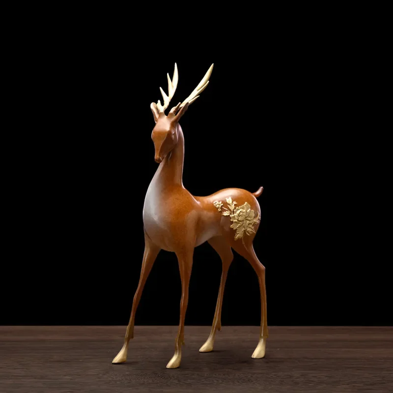 Bronze Dunhuang nine-color deer ornament colored copper deer handicraft