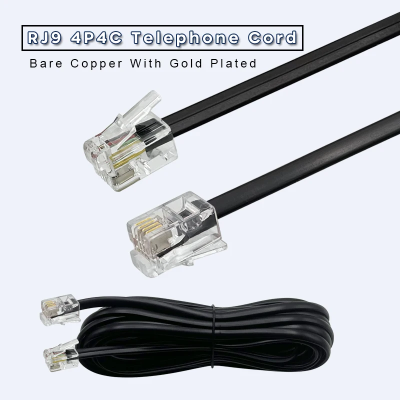 COMNEN RJ9 -RJ9/RJ11-RJ45 Telephone Data Cable 4P4C 6P4C 8P4C Male to Male Modular Data Cord Handset Voice Extension Data Cable