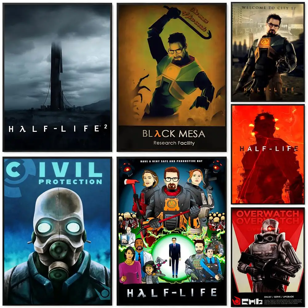 Game Half-Life Poster Poster HD Printing Cyberpunk Style Wall Art Home Decor For Gaming Room Living Room Bedroom Gift Idea