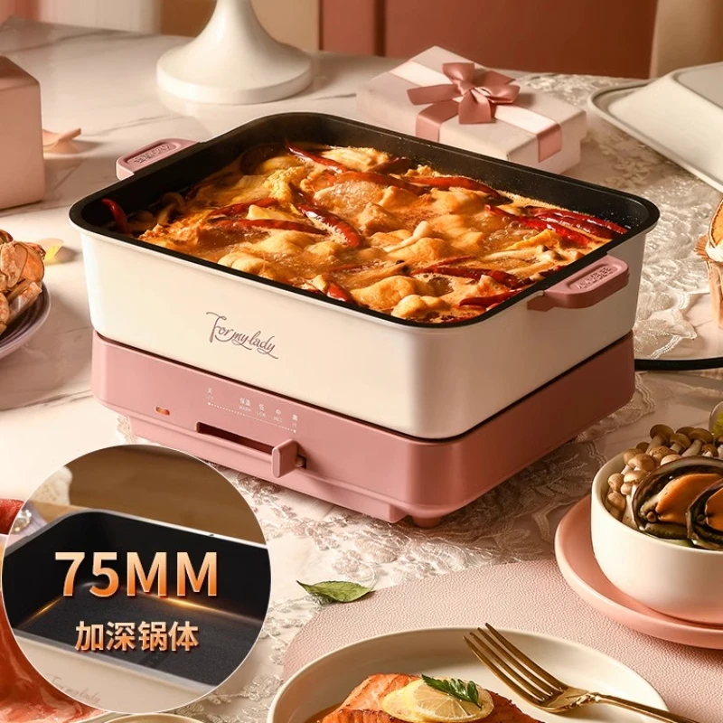 Electric Hot Pot 220V  Multifunctional Cooking Pot for Home Use Cooking, Frying and Barbecuing in One мультиварку скороварку