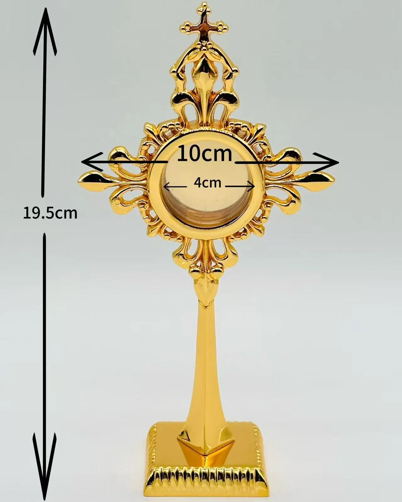 Holy Reliquary Ostensorium Brass Gilded Religious Altar Server Tray Communion Chalice Server Tray Catholic Church Supplies