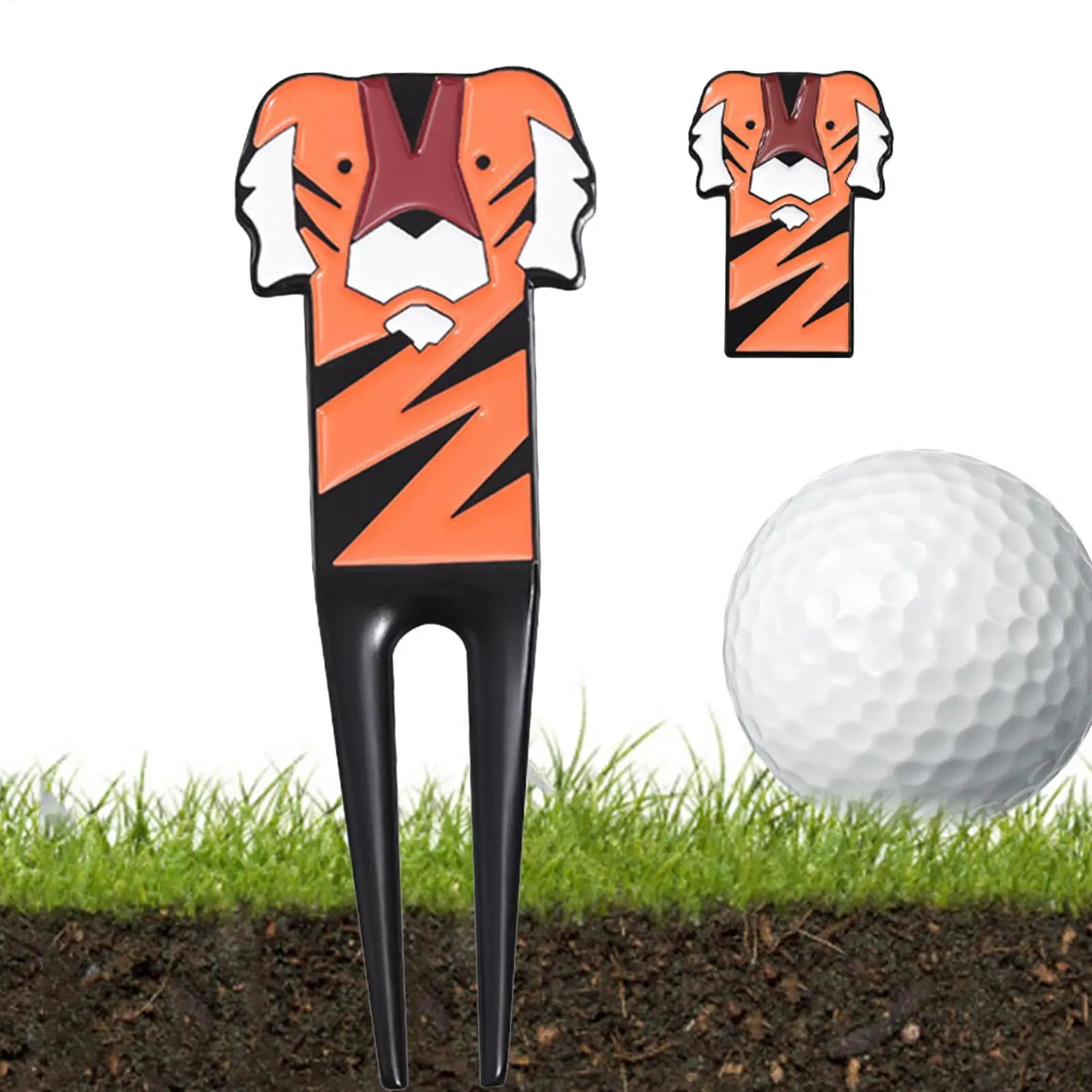 علامة كرة الجولف، أداة جولف ديفت، ملحقات نمط النمر الكرتونية اللطيفة، أداة تحديد كرة الجولف للعشب في الهواء الطلق