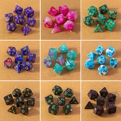 7pcs Pretty Multi-faceted Digital Geometric Dice Charms Pendants for DIY Earrings Necklace Jewelry Making Accessories Supplies