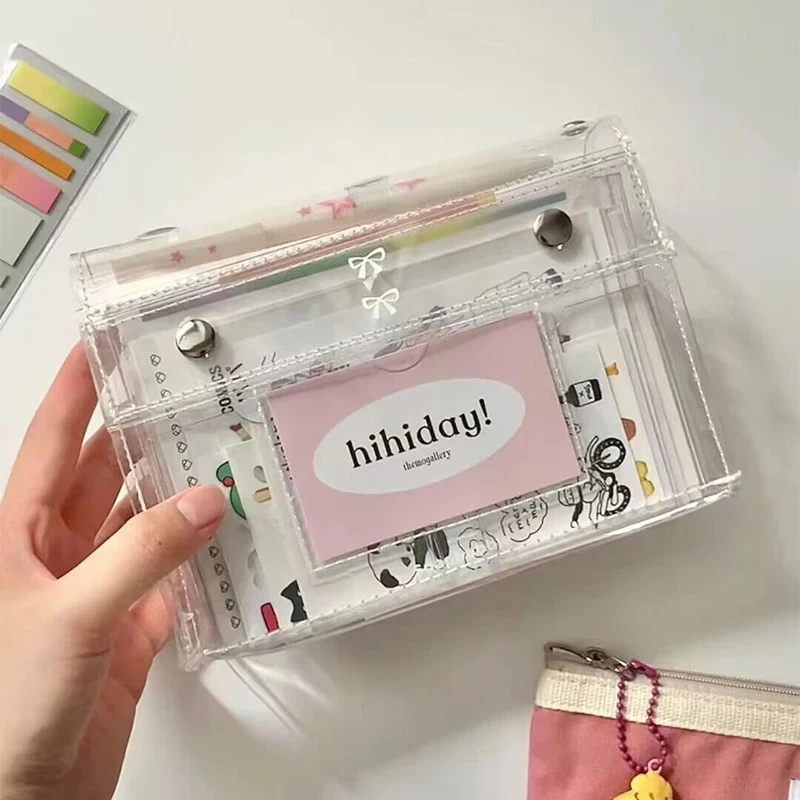 4-Layer PVC Transparent Makeup Bag, Travel Toiletry Organizer & Multi-Purpose Pencil Case For Students