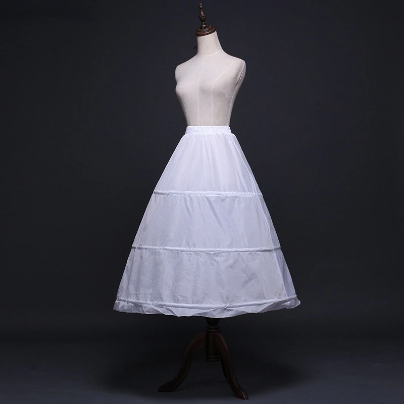 Jupon de mariage noir et blanc, robe de bal, 3 cerceaux, sous-jupe Crinoline, Long, accessoires de mariage, bon marché