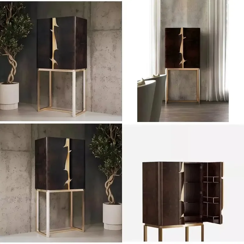 Italian light luxury personality living room wall locker fashion display wine cabinet
