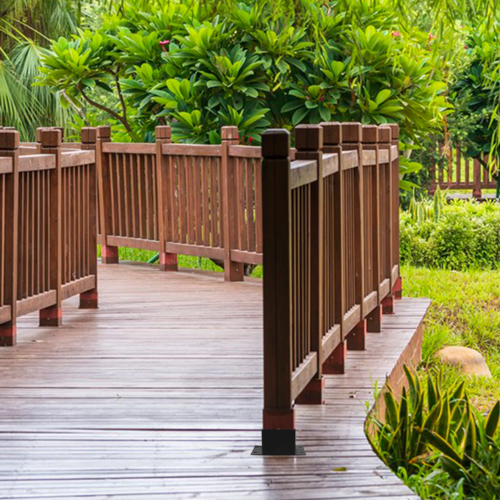 

Fence Protector Deck Railing System Black Iron Anchor Plate Mailbox Bracket Round Bracket Gate Post Base Metal Base