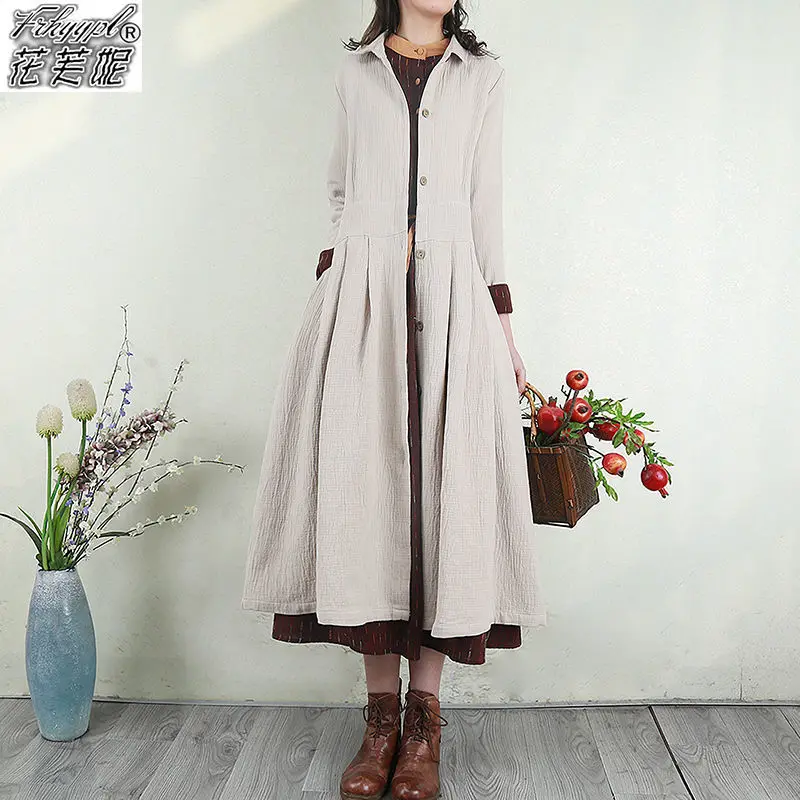 

Women'S Short Trench Coat Straight Cut Plaid Clean Coffee Slit French Mid-Long Topcoat Wool Pure Long-Sleeved Length Coatsolid