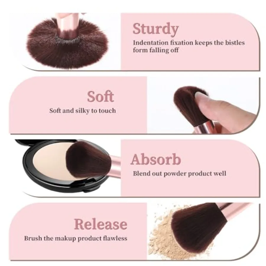 47本メイクブラシセット 多機能コスメツール プロ仕様メイクブラシ コスメバッグ付き 女性・女の子向け