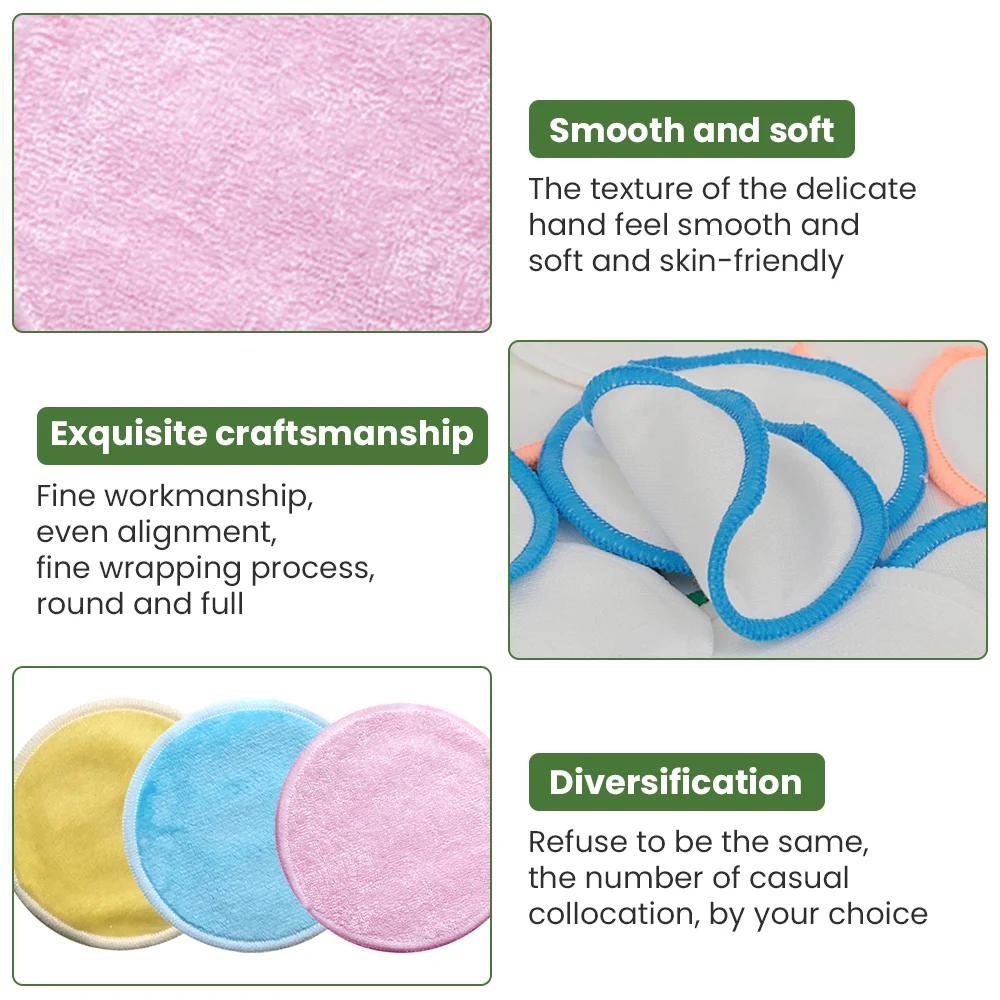 6/12 pezzi di dischetti struccanti in bambù riutilizzabili tondi lavabili per la pulizia del viso tamponi per la rimozione del trucco in cotone strumenti per la pulizia della pelle