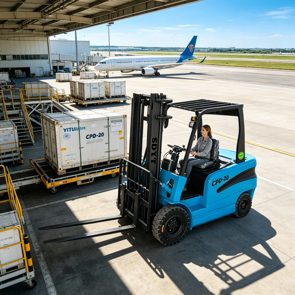 High Performance Warehouse Electric Forklift Customized Mast Height Energy Saving Forklift For Indoor Logistics Loading Work