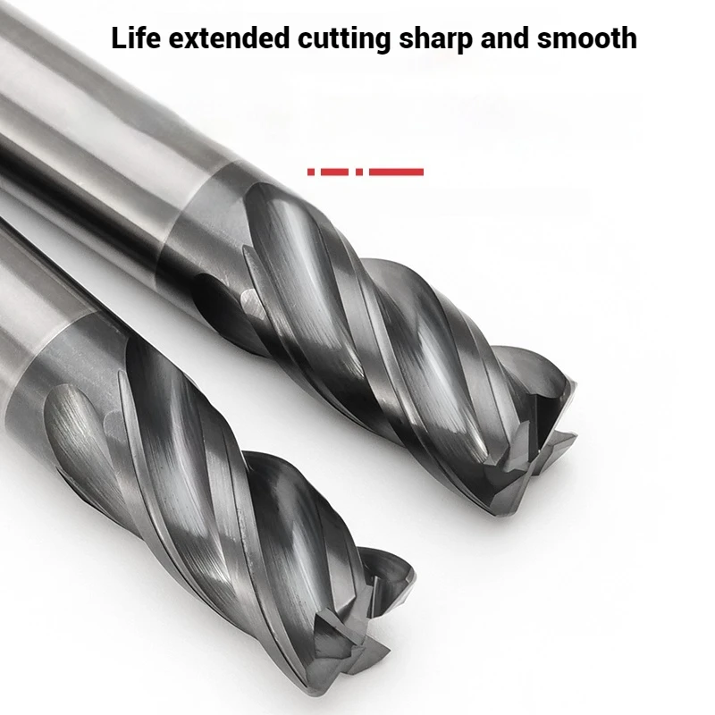HRC70 4 flauti CNC raggio angolare fresa R Bullnose R0.5 R1 R2 lavorazione superficiale metallo Router strumento acciaio al tungsteno CARBIDO CUTTER