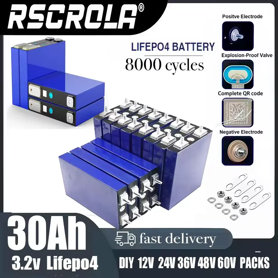 3.2V 32Ah Lifepo4 Batteries 4S 12.8V 30ah 3C 5C Lithium Iron Phosphate Battery Pack Solar Motorcycle Electric Vehicle