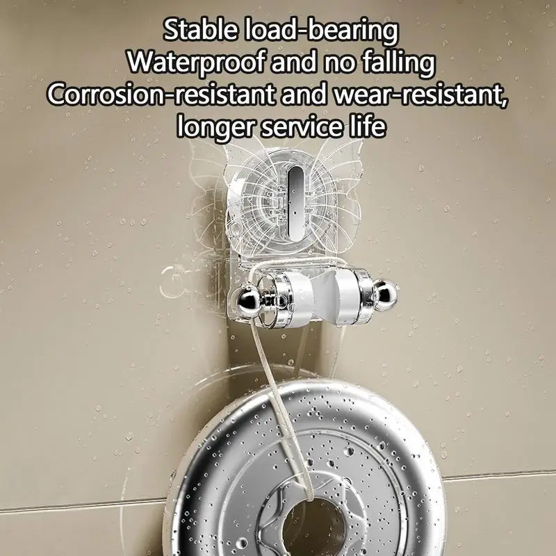 Handheld chuveiro cabeça titular, montagem na parede, ventosa, punho, chuveiro ajustável acessório cabeça, Não-perfuração