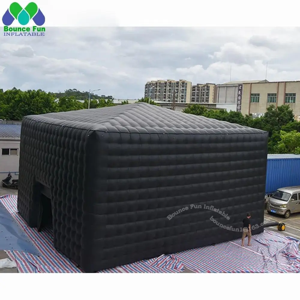 

Black Inflatable Cube Tent Customized Large Party Nightclub Disco Marquee Booth Studio For Outdoor Wedding