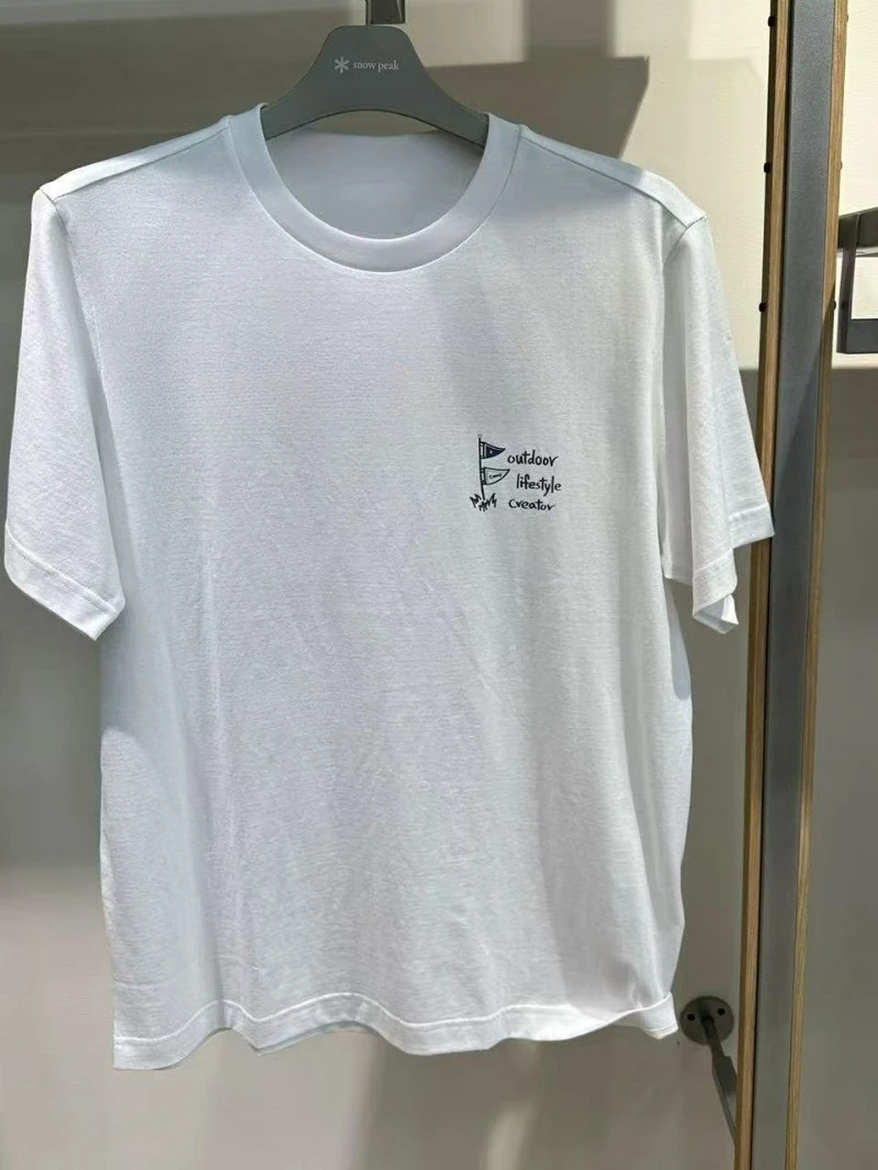 韓国のトレンディなブランド夏の新プリントアウトドアキャンプレジャー半袖 Tシャツ純粋な綿レジャー休暇ユニセックス