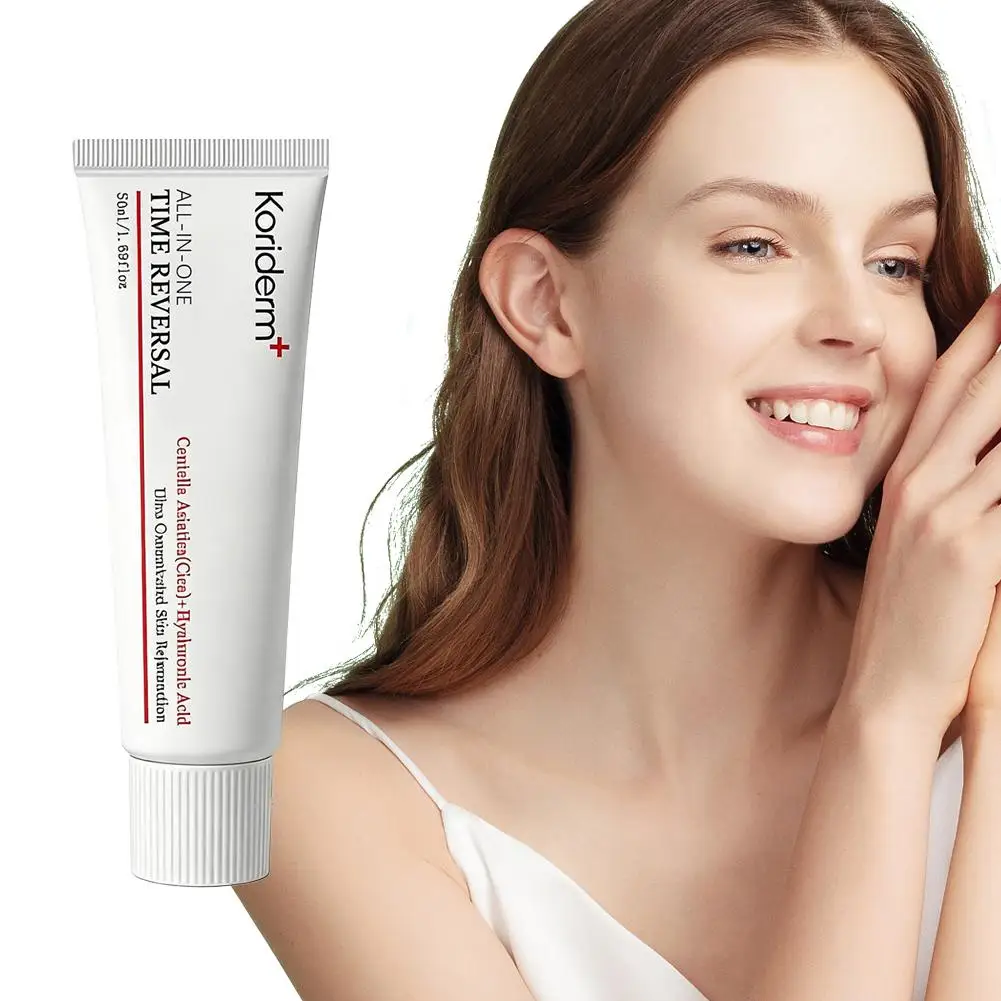 Koriderm Time Reversal All-in-One-Creme, Multi-Effekt-Gesichtsfeuchtigkeitscreme, Anti-Aging-Reparaturcreme, verkleinert die Poren