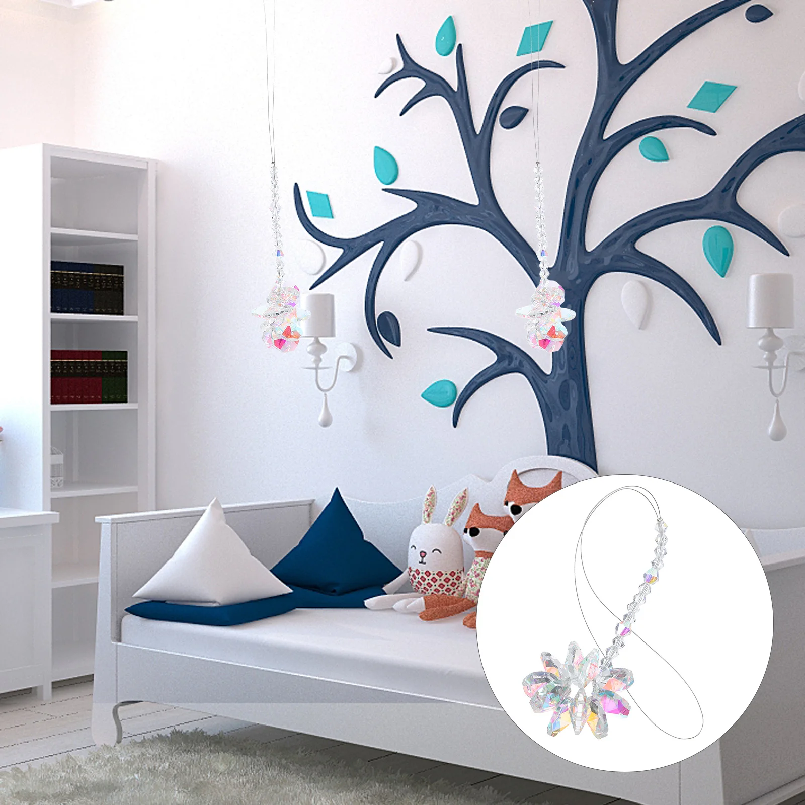 

2Pcs Crystal Sun Catcher Stunning Visual Effects with Glass Prism for Home Sun Catcher Window Window Prism Hanging Decor,