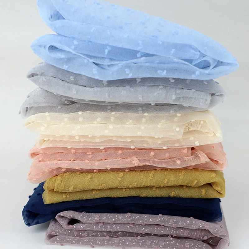 

100X150Cm Bubble Flocking Dots Organza Tulle Fabric for Wedding Dress Diy Puff Skirt Bridal Decor Children Summer Clothing