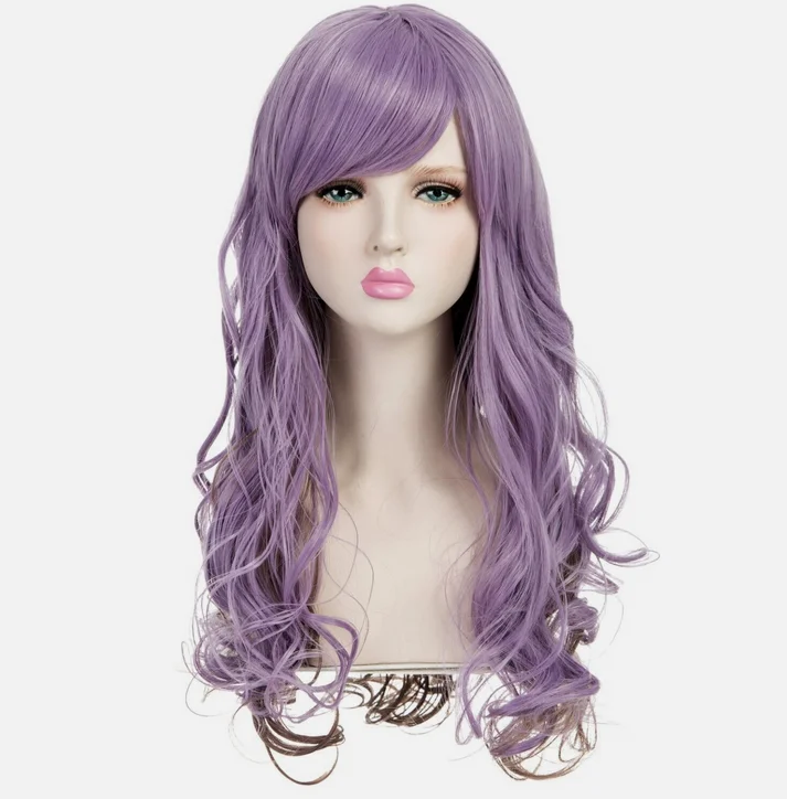 Full Head Long Curly Wave Stunning Charming Curly Costume Wig (Purple)