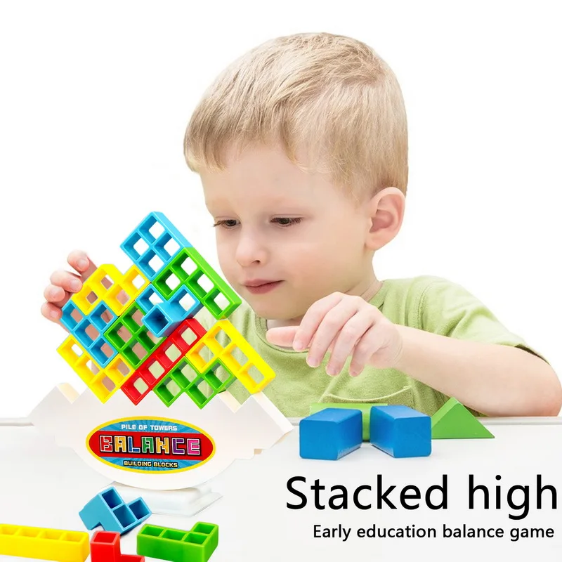 Tetra Tower Game blocchi di costruzione russi impilabili giocattoli muslimbalance Tower Puzzle gioco da tavolo bambini assemblaggio fai da te puzzle russo