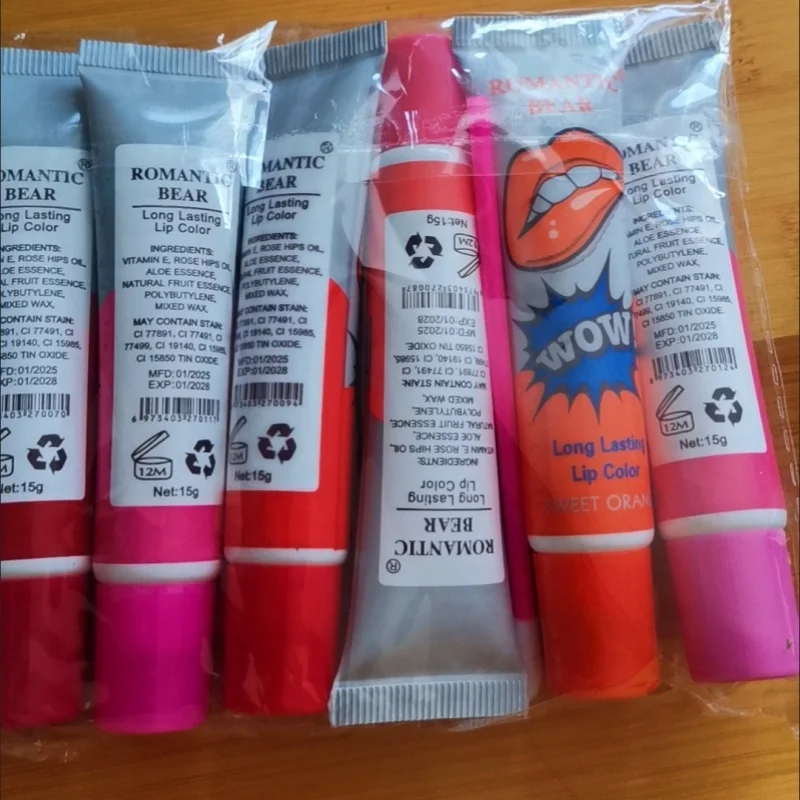 1 lápiz labial líquido despegable resistente al agua brillo de labios duradero máscara de pelusa maquillaje tatuajes brillo de labios lápices labiales cosméticos para mujer rojo