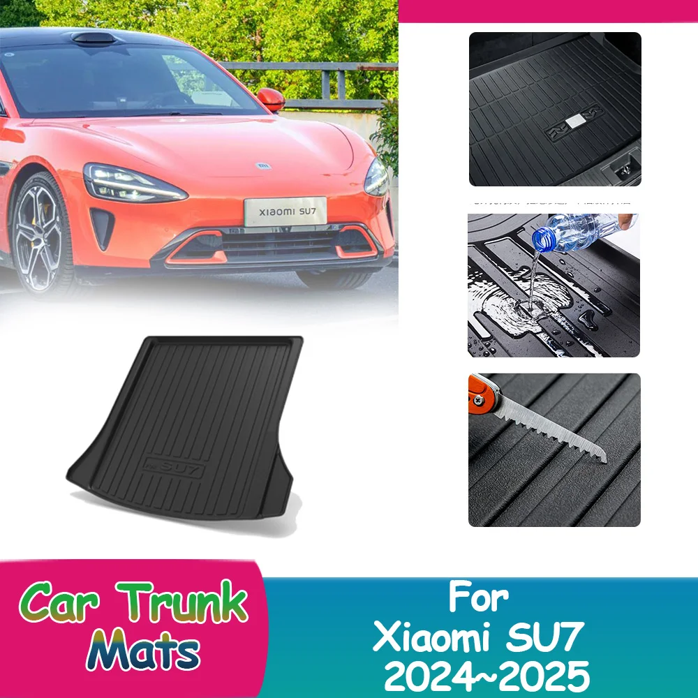 

For Xiaomi SU7 MS11 2024~2025 2023 Storage Carpets Coverage Custom Car Trunk Mats Waterproof Pads Luggage Cushion Accessories